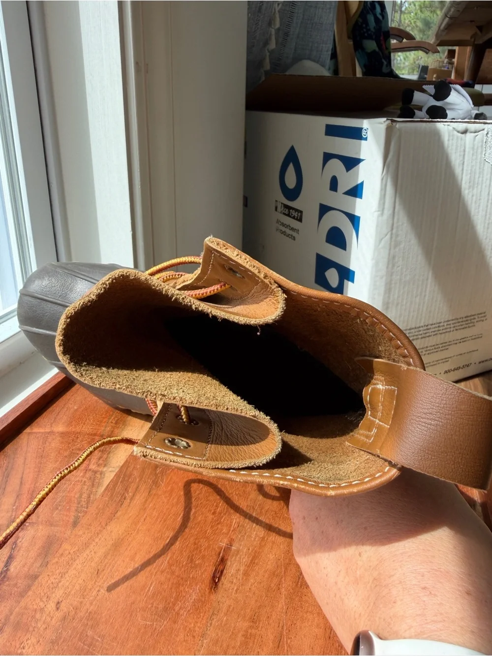 L.L. Bean Women's Two-Tone Tan and Dark Gray Winter Rain Boots